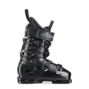 Der Nordica DOBERMANN 5 SOFT L.C. BLACK ist ein schwarzer Performance-Skischuh mit mehreren verstellbaren Schnallen, einem oberen Riemen und Nordica-Branding an der Seite sowie DOBERMANN S.C. im Knöchelbereich.