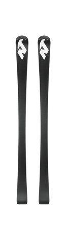 Zwei schwarze, leicht geschwungene Metall-Reifenheber mit weißem, stilisiertem K-Logo sind parallel auf weißem Grund abgebildet - perfekt für die Wartung der Nordica DOBERMANN SLJ PLATE 2026/2027 Junior Slalom Rennski von Nordica.