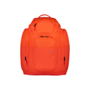 Der POC Sports POC Race Backpack 70L in leuchtendem Orange verfügt über mehrere Reißverschlussfächer und einen Griff an der Oberseite, der auf einem schlichten weißen Hintergrund dargestellt ist.