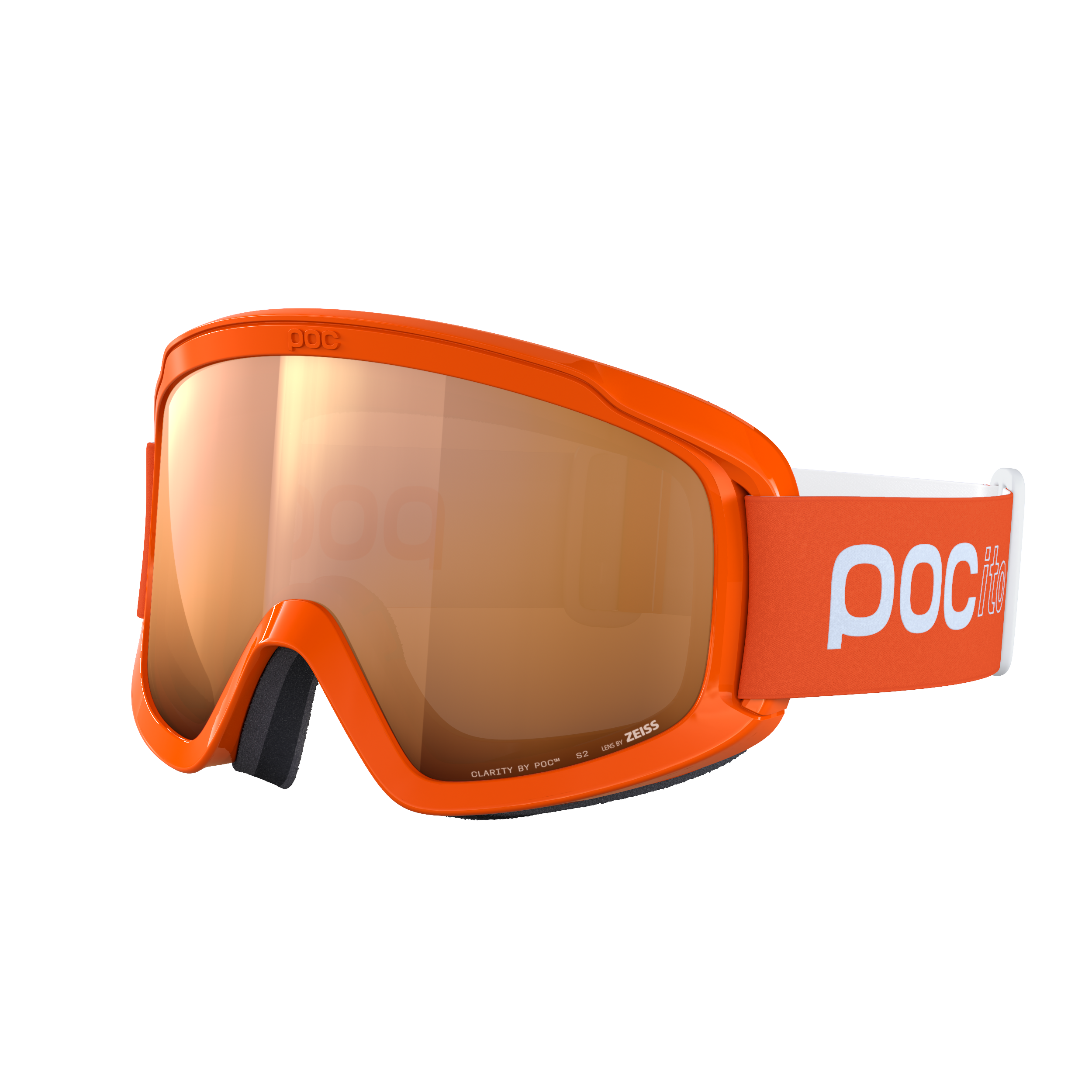 Die POC Sports POCito Opsin Kinder-Skibrille verfügt über eine reflektierende Scheibe, ein weißes Band mit POC-Logo, ein schlankes Design und einen bequemen, gepolsterten Schaumstoff - ideal für junge Skifahrer, die Stil und Schutz suchen.
