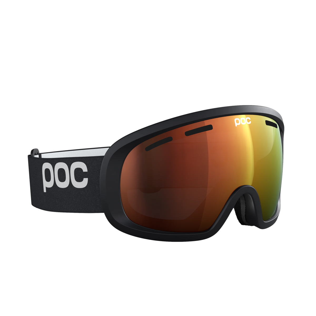 POC Fovea Mid Uranium Black – Seitenansicht mit reflektierender Clarity-Scheibe.