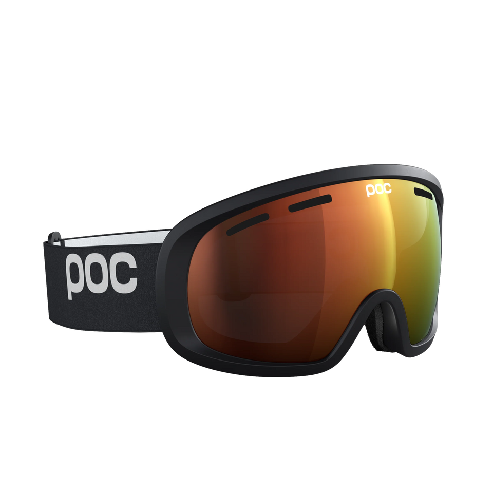 POC Fovea Mid Uranium Black – Seitenansicht mit reflektierender Clarity-Scheibe.