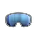 POC Fovea Mid Granite Grey – Frontansicht mit blau verspiegelter Clarity-Scheibe.