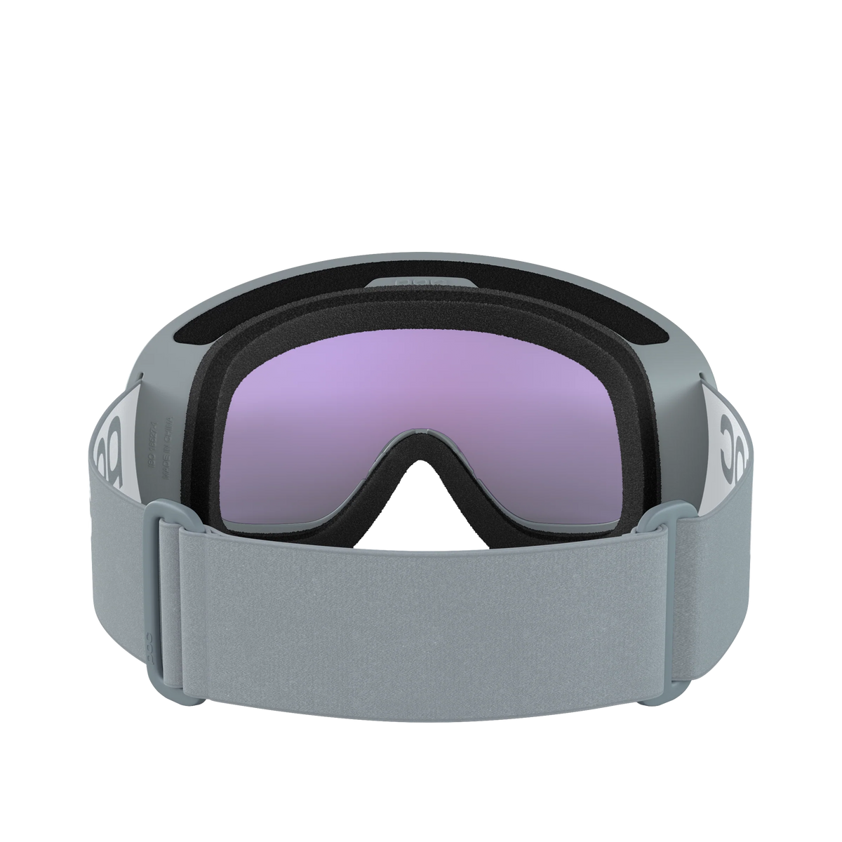 POC Fovea Mid Granite Grey – Rückansicht mit Band und Clarity-Scheibe.