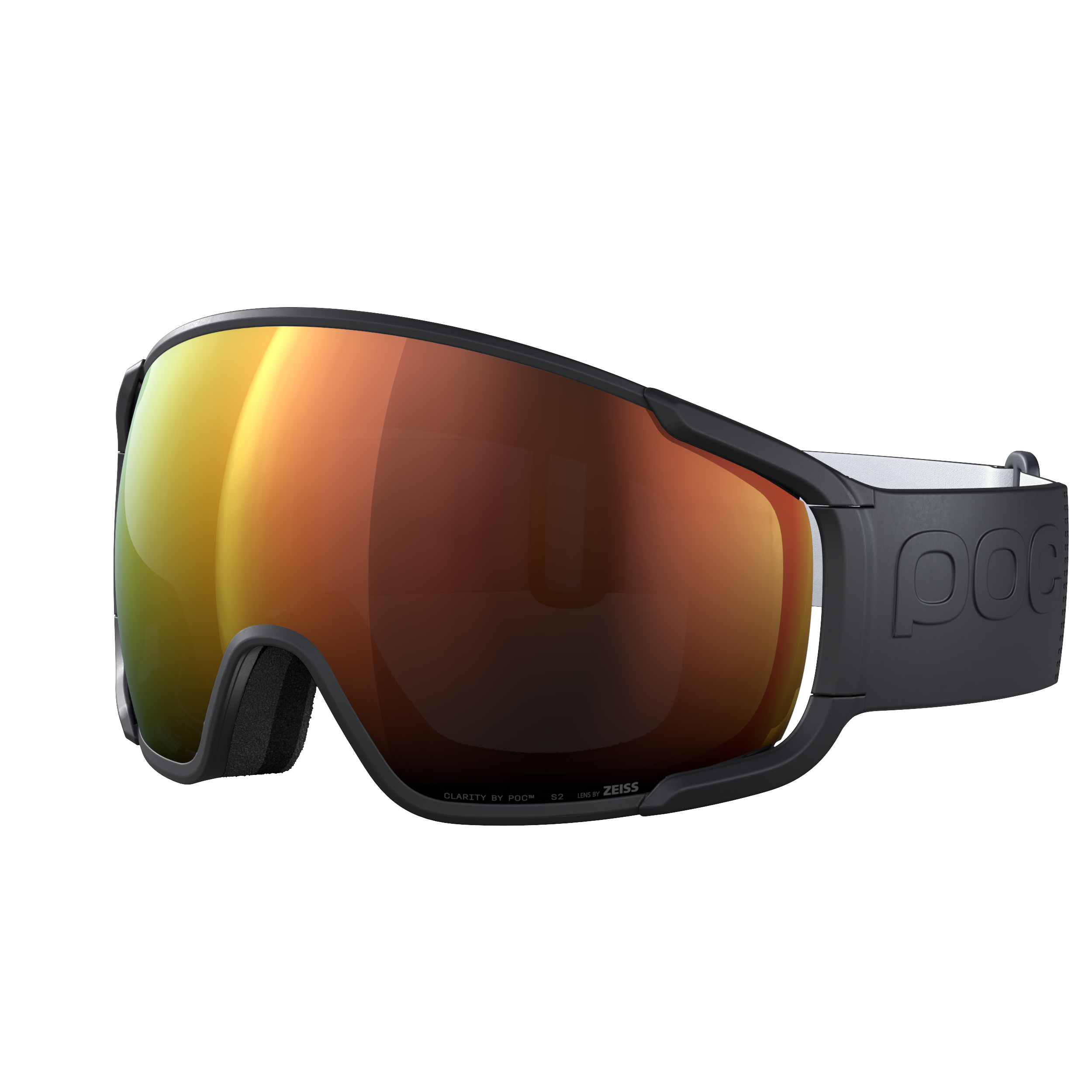 Die POC Sports Zonula Skibrille ist mit Clarity-Gläsern ausgestattet, die für optimale Sichtbarkeit sorgen, und wird mit einem schwarzen Rahmen und Band mit POC-Logo geliefert.
