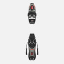 Draufsicht und Seitenansicht einer Rossignol LOOK NX 7 GW LIFTER B73 SILVER RED Skibindung, mit Markenkennzeichnung und Metallteilen, dargestellt vor einem schlichten weißen Hintergrund.
