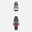 Draufsicht auf das Rossignol LOOK SPX 14 ROCKERACE GW SILVER RED Skibindungsset, dargestellt auf weißem Hintergrund, mit Hervorhebung der Vorder- und Hinterbacken.