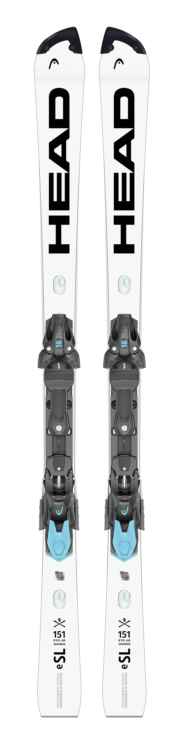 HEAD e.SL Rebels 151 cm Slalom Rennski mit Bindung fuer kurze, praezise Schwuenge