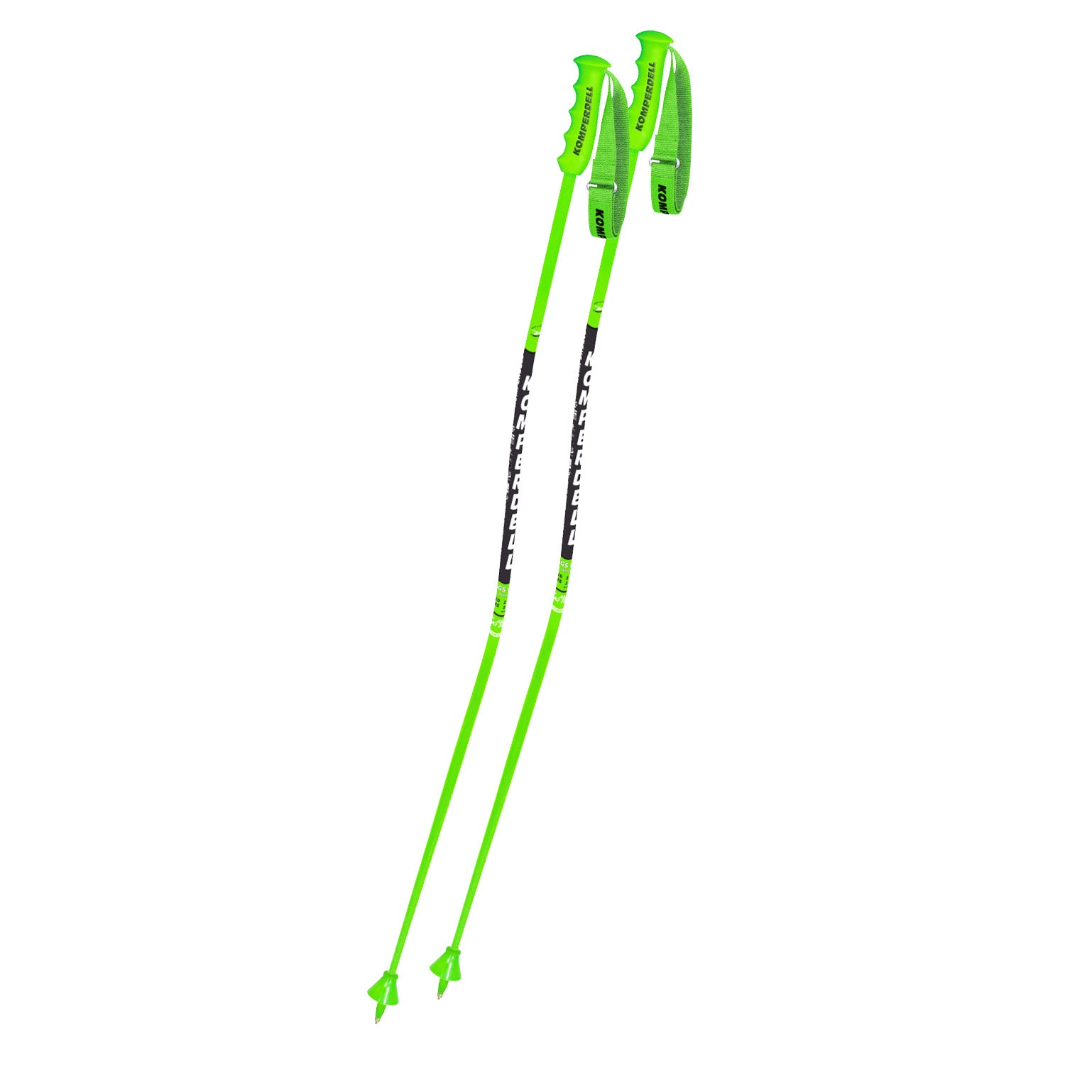 Vorgebogene Rennsport-Skistoecke von Komperdell aus Carbon fuer maximale Aerodynamik und Performance im Riesenslalom.