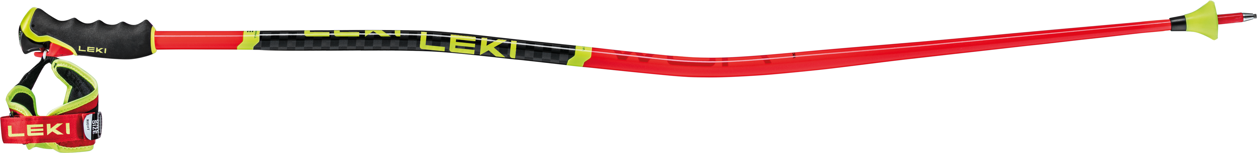 Leki GS Skistock mit ergonomischem Griff und gebogener Aluminiumschaftform – entwickelt fuer maximale Performance im Riesenslalom