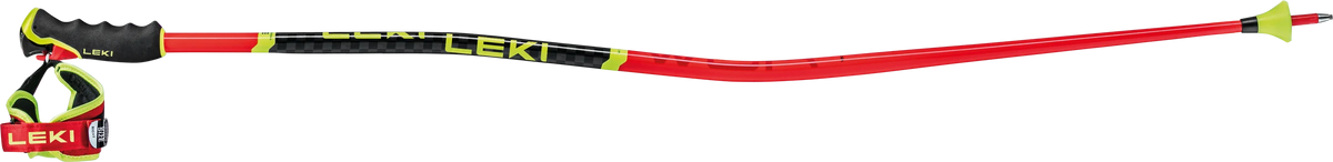 Nahaufnahme des Trigger 3D Griffs vom Leki GS Rennstock – fuer praezisen Halt und schnelle Ausloesung bei Stuerzen