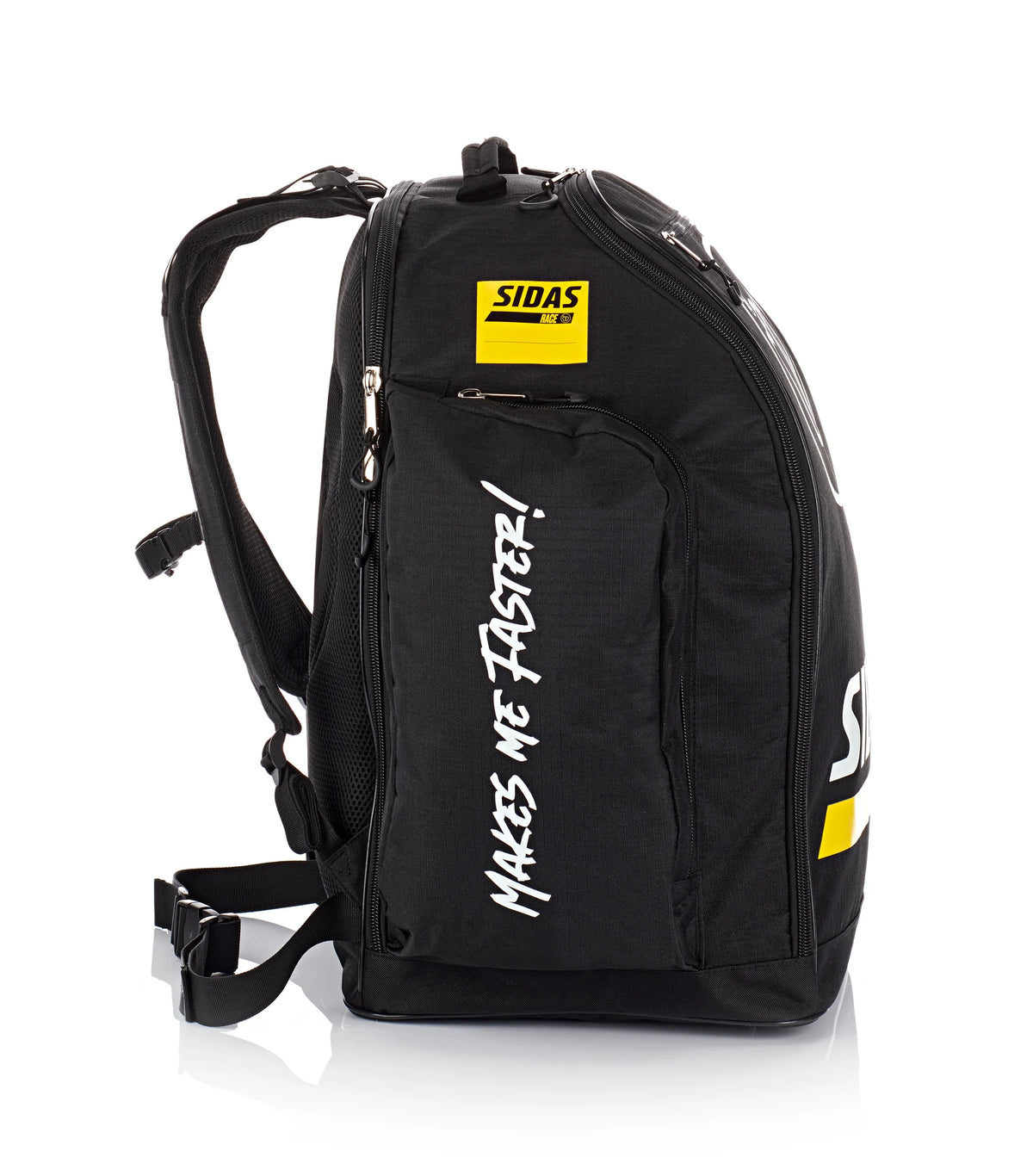 Der Sidas Race Bag 60l hat auch auf der Seite praktische Staufächer, dadurch hat man genügen Fächer um sein Zubehör zu sortieren.