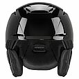 Der von hinten gezeigte Motorradhelm Uvex Resolution SL schwarz 2026/2027 von Uvex verfügt über eine gepolsterte Innenausstattung und eine glänzend schwarze Außenseite mit reflektierenden Akzenten.