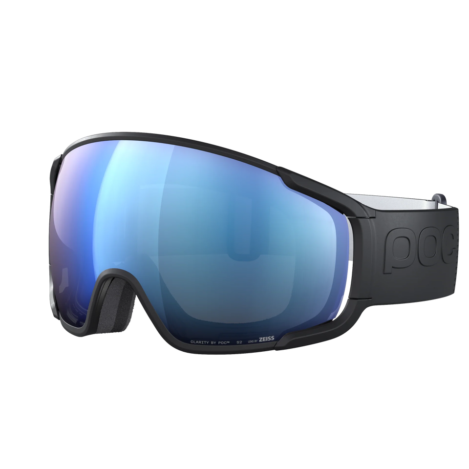 POC Zonula Uranium Black – Produktansicht 2 mit blauer Clarity-Scheibe.