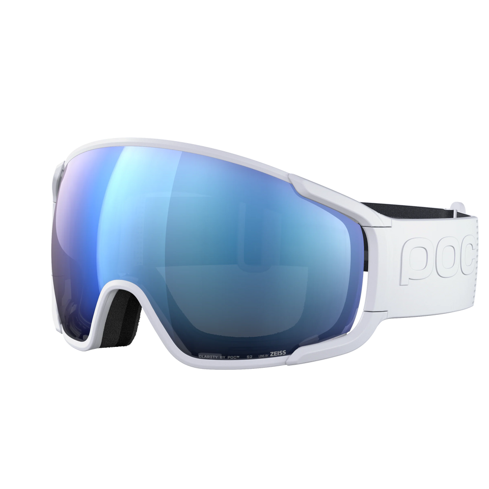 POC Zonula Hydrogen White – Skibrille mit blau getönter Clarity-Scheibe.