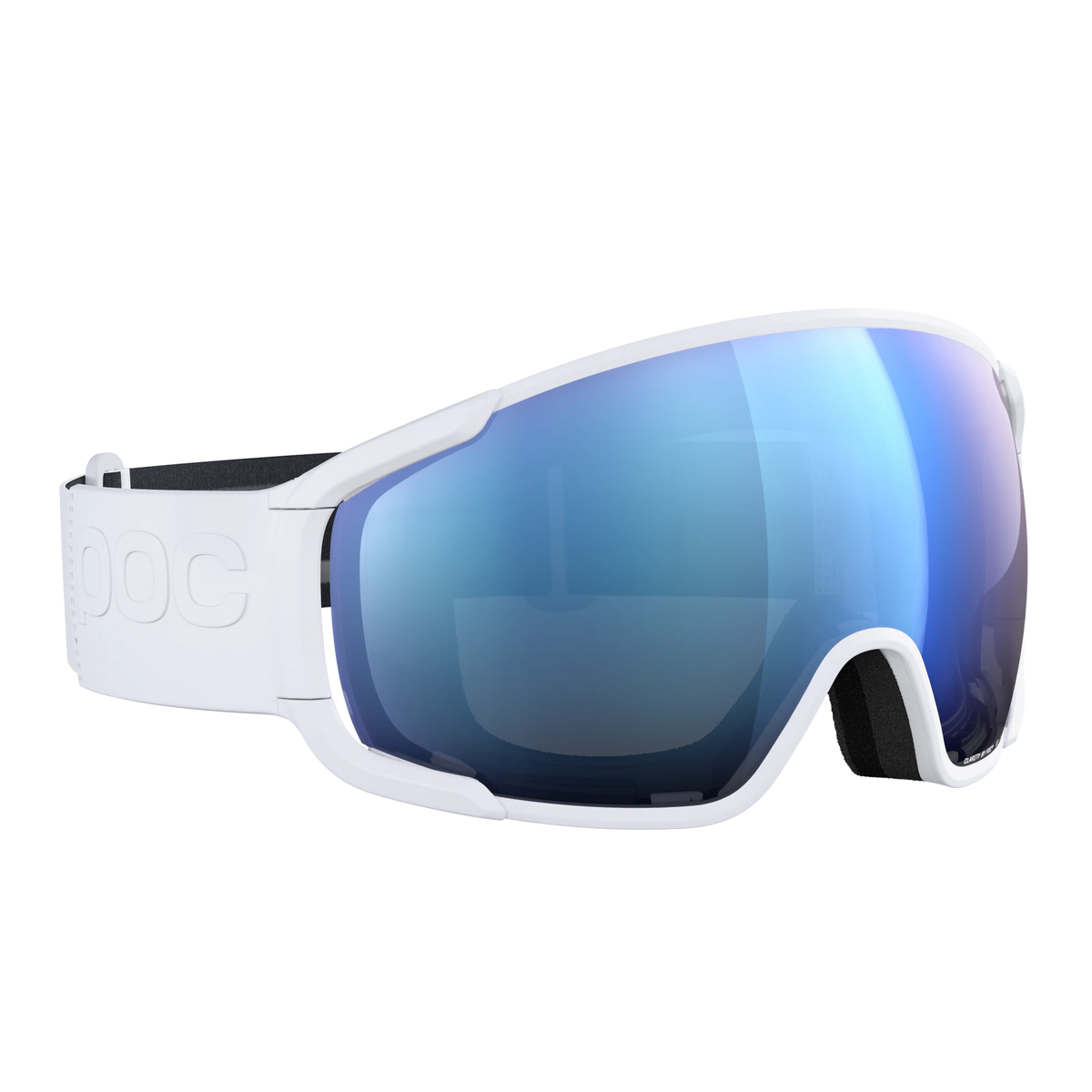 POC Zonula Hydrogen White – Seitenansicht mit Clarity-Scheibe und weißem Band.