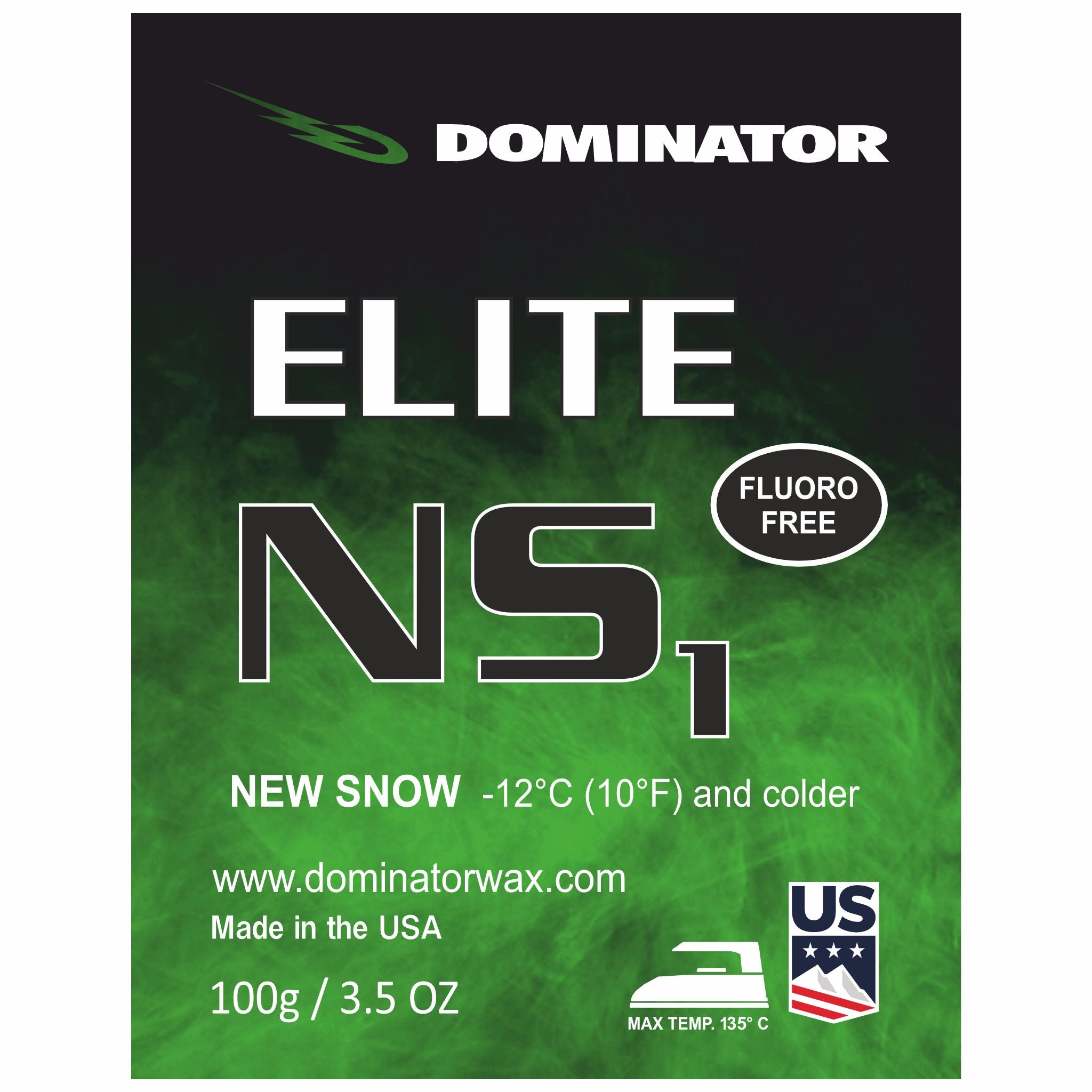 Dominator ELITE NS 1 Skiwachs – Fluorfrei für Neuschnee bei -12 °C und kälter – Profi-Rennwachs für Ski und Snowboard