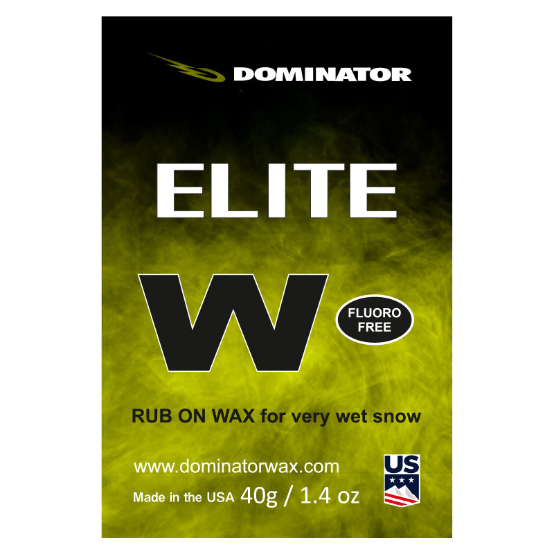Dominator ELITE W Skiwachs 40g – Fluorfrei, Rub-On Wachs für sehr nassen Schnee – Made in USA