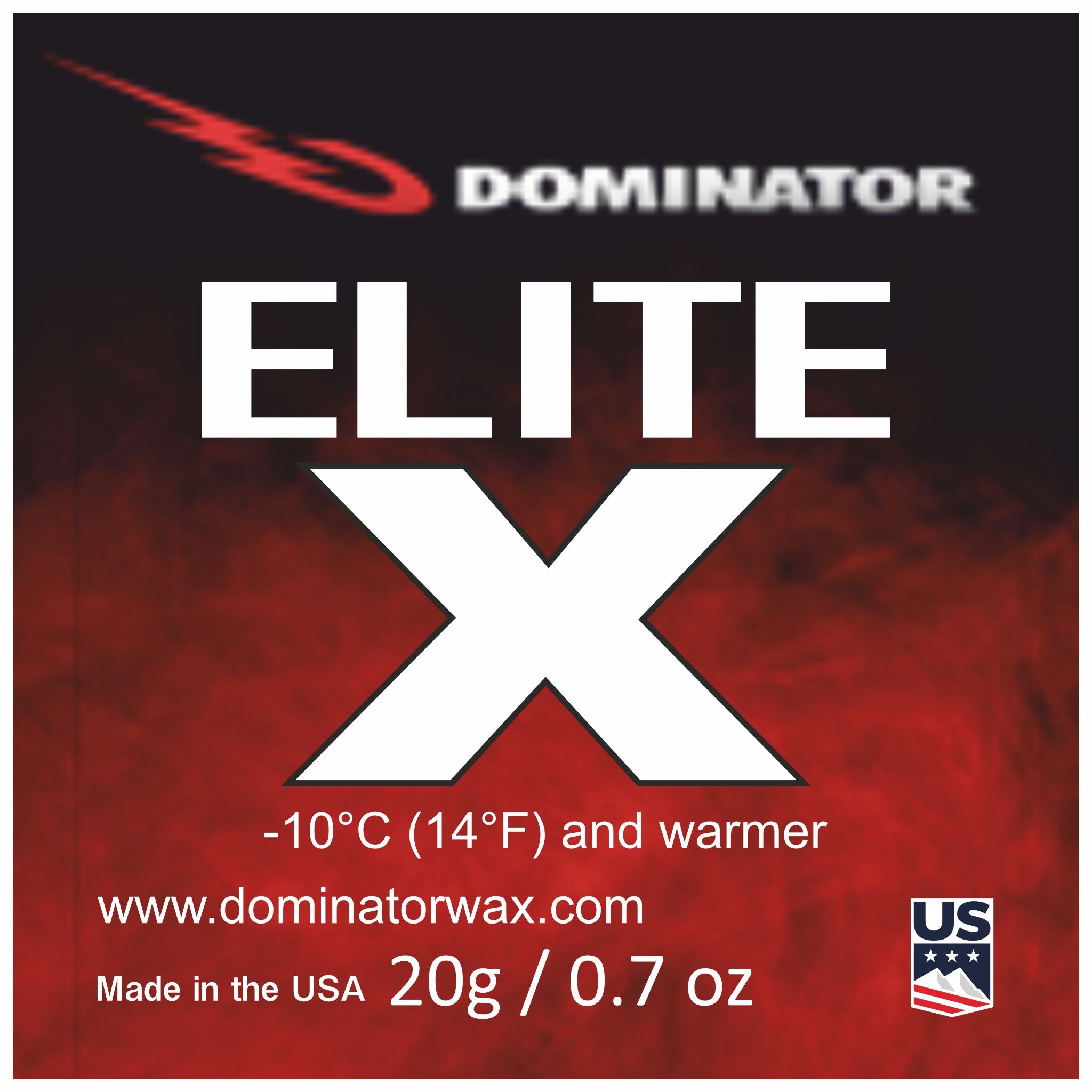 Dominator Elite X Skiwachs 20 g – Hochleistungswachs für Ski und Snowboard, ideal für Temperaturen ab -10 °C und wärmer, entwickelt für maximale Gleitfähigkeit, Made in USA