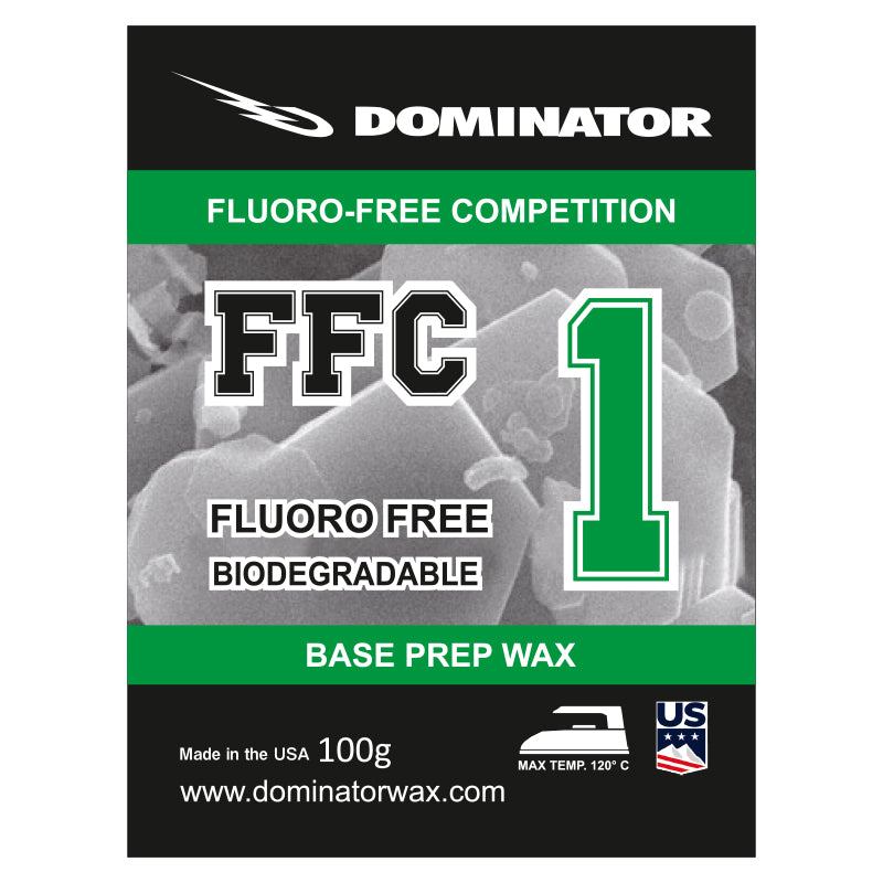 Dominator FFC 1 Base Prep Skiwachs – fluorfrei, biologisch abbaubar, Grundwachs zur Skipräparation vor dem Rennwachsauftrag