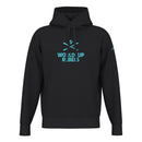 HEAD RACE Hoodie Junior in Schwarz mit türkisfarbenem World Cup Rebels Logo – sportlicher Kinder-Kapuzenpullover für Ski- und Freizeit.