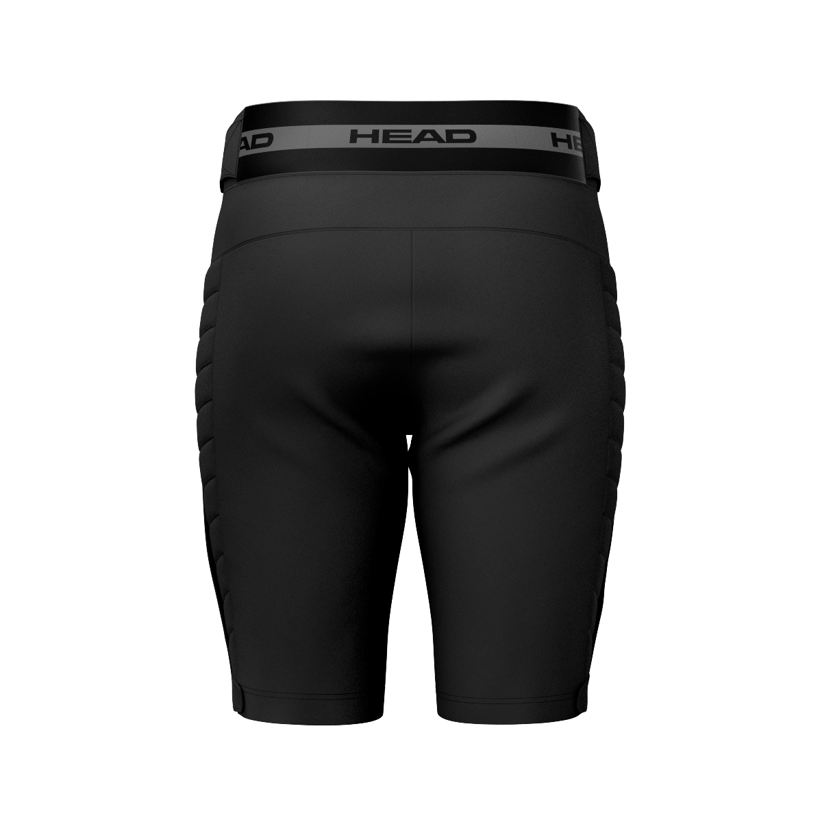 HEAD Race Shorts Junior in Schwarz – gepolsterte Skirenn-Shorts mit elastischem Bund und seitlichem Schutz für junge Rennläufer:innen.