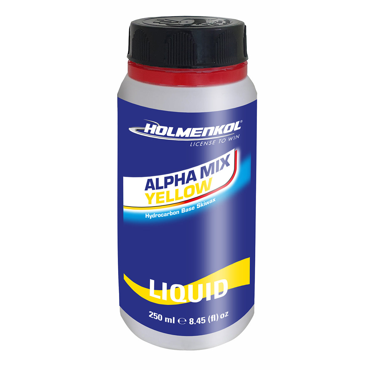 Holmenkol Alpha Mix Yellow Flüssigwachs 250 ml – universelles Skiservice-Wachs für warme Schneebedingungen mit Hydrocarbon-Basis.