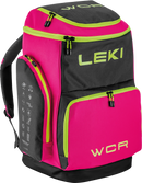 LEKI WCR Team Skirucksack in Pink und Schwarz – geräumiger Race-Rucksack mit mehreren Fächern für Skizubehör, ideal für Skirennläufer, Profis und ambitionierte Athleten