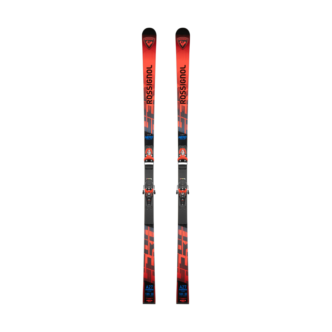 Rossignol Hero Athlete GS 185 Riesenslalomski mit SPX Rennbindung – professioneller GS-Ski für alpinen Skirennsport in Rot-Schwarz mit Rossignol-Logo, ideal für ambitionierte Rennläufer.