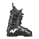 Der Nordica DOBERMANN 5 RD-93 EXTRA STIFF 2026/2027 Rennschuh in Schwarz mit drei verstellbaren Schnallen und einem großen weißen "N"-Logo an der Seite ist von der Seite vor einem schlichten weißen Hintergrund abgebildet.