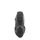 Unteransicht eines schwarzen Nordica DOBERMANN 5 RD-93 MEDIUM 2026/2027 Race Boot mit einer strukturierten Sohle mit tiefen Rillen und Griffen, sichtbarem Nordica-Branding und technischen Details auf weißem Hintergrund.