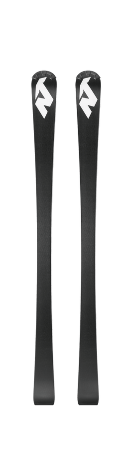 Zwei schwarze, leicht geschwungene Metall-Reifenheber mit weißem, stilisiertem K-Logo sind parallel auf weißem Grund abgebildet - perfekt für die Wartung der Nordica DOBERMANN SLJ PLATE 2026/2027 Junior Slalom Rennski von Nordica.