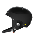 Der POC Sports Poc Artic SL Mips Helm, in schwarz, verfügt über einen abnehmbaren Kinnschutz und MIPS Integra. Abgebildet auf der linken Seite auf einem schlichten weißen Hintergrund.