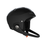 Der POC Sports Poc Artic SL Mips ist ein schwarzer, offener Motorradhelm mit Kinnschutz und seitlichen Metallverschlüssen, der mit der MIPS-Integra-Technologie ausgestattet ist. Er ist auf einem schlichten weißen Hintergrund abgebildet.