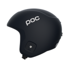 Der POC Skull Dura JR von POC Sports ist ein mattschwarzer Ski- oder Snowboardhelm für Kinder mit weißem POC-Logo, integriertem Lautsprecher am Ohr und sicherem Race Lock-System (von der Seite).