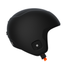 Der POC Sports Poc Skull Dura X Mips ist ein mattschwarzer Ski- und Snowboardhelm mit einem glatten, abgerundeten Design, seitlichen Belüftungsöffnungen, einem orangefarbenen Schnallenriemen und der fortschrittlichen MIPS-Integra-Technologie für höchste Sicherheit.