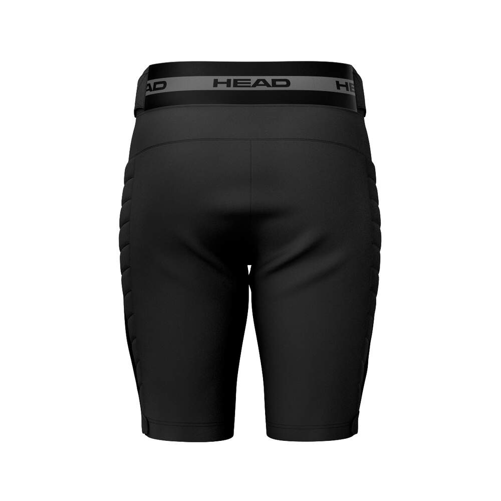 Rückansicht der HEAD Race Shorts Junior 2026/2027 von HEAD mit breitem, elastischem Bund mit grauem "HEAD"-Logo, gerippten Seiteneinsätzen, tailliertem Design und wasserabweisendem Material - die ideale Race Shorts für Kinder.