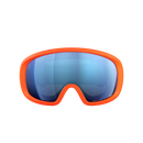 POC Fovea Mid Zink Orange – Frontansicht mit reflektierender blauer Scheibe.