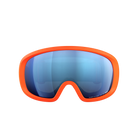 POC Fovea Mid Zink Orange – Frontansicht mit reflektierender blauer Scheibe.