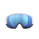 POC Fovea Mid Race Marco Odermatt Ed. – Frontansicht mit reflektierender blauer Scheibe.