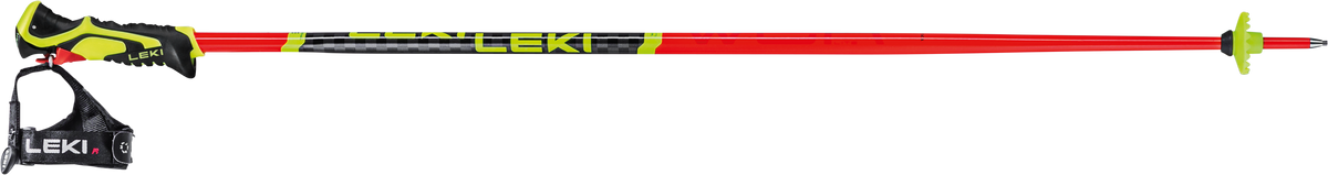 Der LEKI WCR Lite SL Rot ist ein leichter, präziser Slalom-Skistock von Leki - ideal für Nachwuchsrennläufer, die zuverlässige Slalom-Skistöcke suchen. Mit rotem Schaft, schwarz/gelbem Griff, schwarzer LEKI Schlaufe und gelbem Korb an der Spitze.