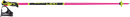 Der LEKI WCR Lite SL Pink ist ein leichter Slalom-Skistock mit pinkfarbenem Schaft, schwarzem und gelbem Griff, verstellbarer schwarzer Schlaufe, grünem Korb in der Nähe der Spitze und gelbem Leki-Branding - konzipiert für schnelle Richtungswechsel.