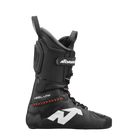 Der Nordica DOBERMANN 5 RD-ES Innenschuh in Schwarz verfügt über den HEEL LINK Schriftzug, ein auffälliges weißes N-Logo, rote Nähte und einen hochgepolsterten Kragen mit Riemen - gebaut für den Einsatz in Rennskischuhen und Weltcup-Podien.