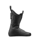 Ein schwarzer Nordica DOBERMANN 5 M L.C. Snowboard Boot Liner steht aufrecht auf einem schlichten weißen Hintergrund und zeigt verstärkte Knöchel, die von Skistiefeln inspiriert sind, Zugschlaufen an der Oberseite und ein schlankes ergonomisches Design von Nordica.
