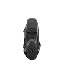 Unteransicht des Nordica DOBERMANN 5 SOFT L.C. BLACK von Nordica mit seiner strukturierten Sohle mit Performance-Traktionsmustern an Ferse und Spitze, zentriert auf einem weißen Hintergrund.