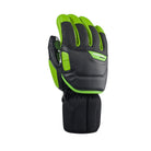 Komperdell Racing Skihandschuh fuer Kinder und Jugendliche in schwarz-gruen mit robuster Polsterung und rutschfester Handflaeche, ideal fuer Ski Rennen und Wintersport