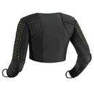 Rueckenansicht des Komperdell Slalom Protector Shirts fuer Erwachsene in schwarz mit integrierten, flexiblen Armprotektoren – idealer Schutz fuer Slalom Skifahrer.