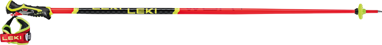 Seitenansicht des Leki SL Worldcup Rennstocks – vereint Performance, Sicherheit und Rennsport-Design auf hoechstem Niveau