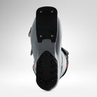 Die Unteransicht eines Rossignol HERO JR 65 - POWER GREY 2026/2027 Junior-Skischuhs zeigt die graue Sohle mit schwarzem Profil, sichtbare Schrauben und die eingeprägte Größenbezeichnung "225 268 mm". Der Hintergrund ist einfarbig weiß. Marke: Rossignol.