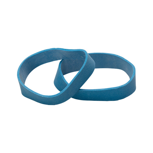 Zwei blaue Stoppergummis von Snoli zum Fixieren der Skistopper bei der Skipflege und Werkstattarbeit.